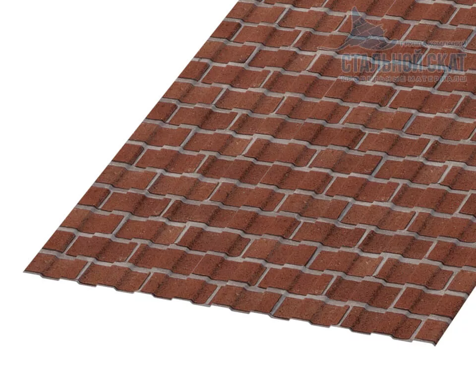 Фото: Профнастил С8 х 1150 - A (ECOSTEEL-01-Кирпич-0.5) в Егорьевске