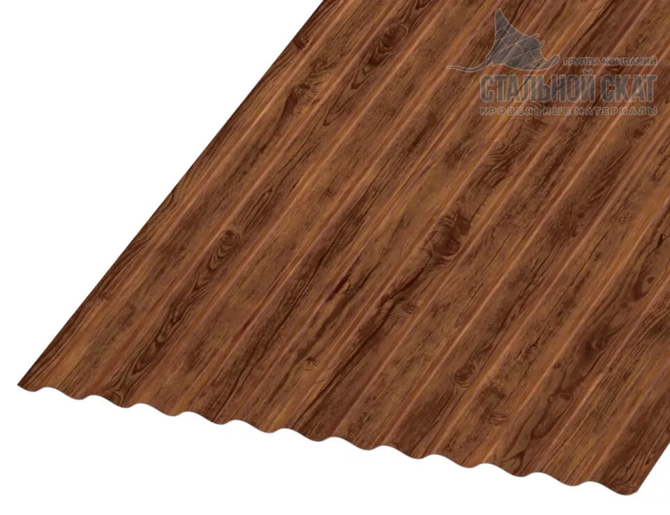 Профнастил МП18 х 1100 - B (ECOSTEEL-01-МореныйДуб-0.5) в Егорьевске