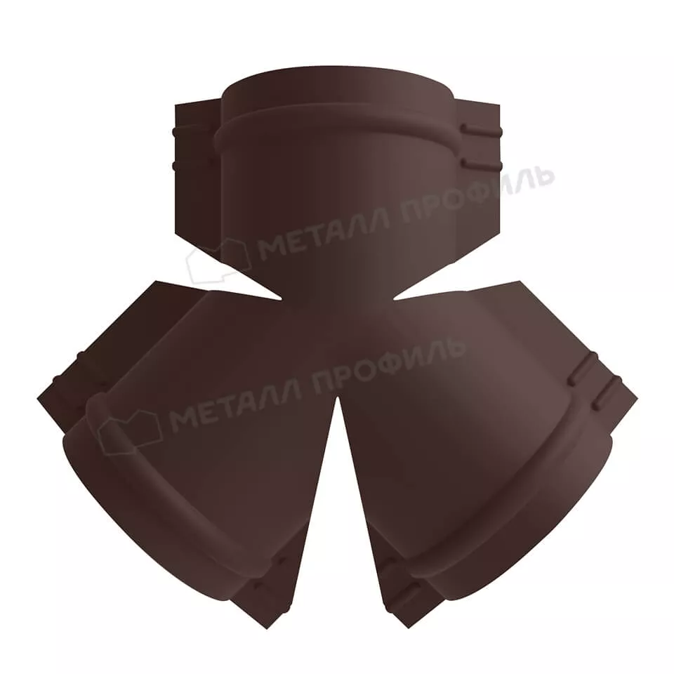 Y-образный тройник для круглого конька R110 (VALORI-20-Brown-0.5) в Егорьевске