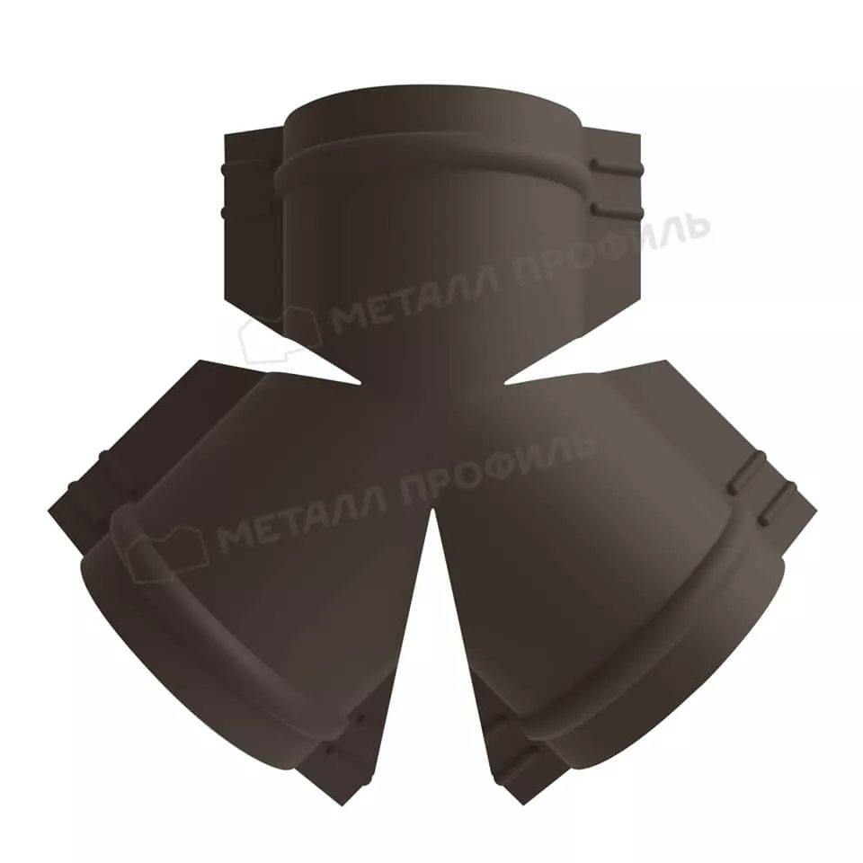 Y-образный тройник для круглого конька R110 (VALORI-20-DarkBrown-0.5) в Егорьевске