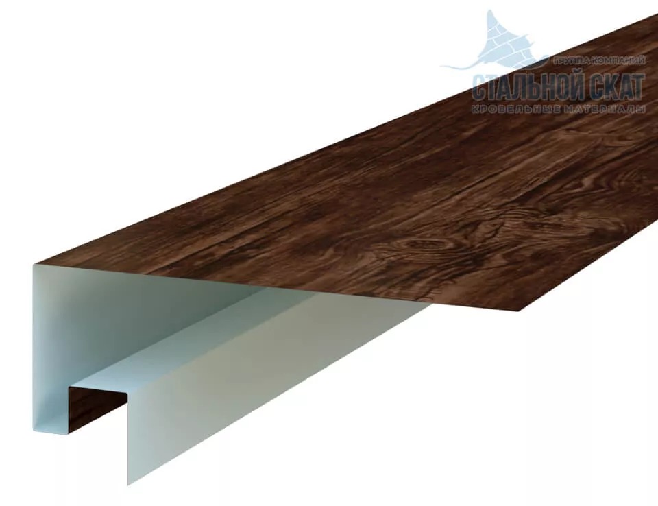 Фото: Планка откоса сложная 3D Woodstock 230х75х3000 (ECOSTEEL_MA-01-Бразил. Вишня-0.5) в Егорьевске