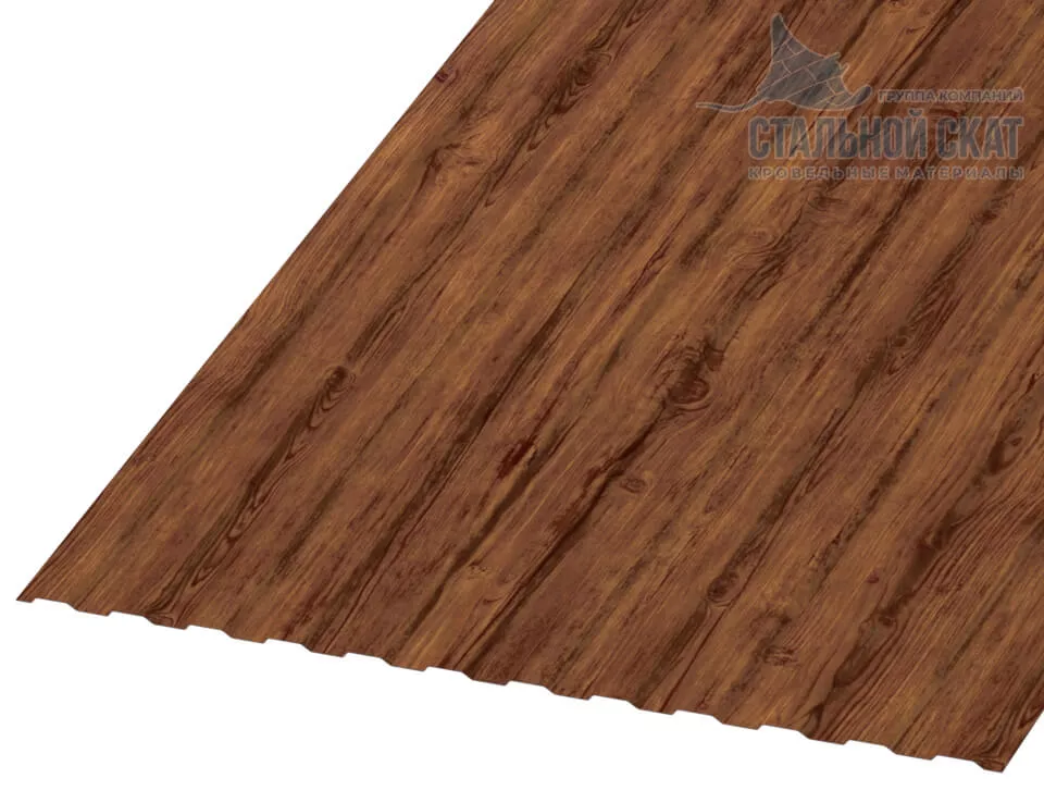 Профнастил МП10 х 1100 - A (ECOSTEEL-01-Мореный дуб-0.5) в Егорьевске