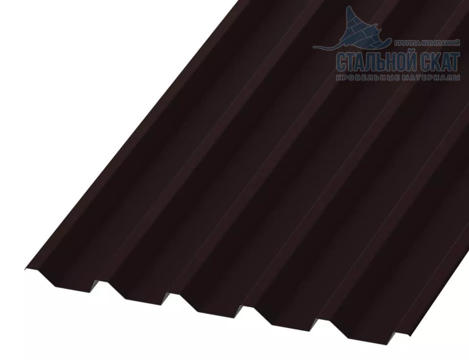 Фото: Профнастил С44 х 1000 - A (VALORI-20-DarkBrown-0.5) в Егорьевске