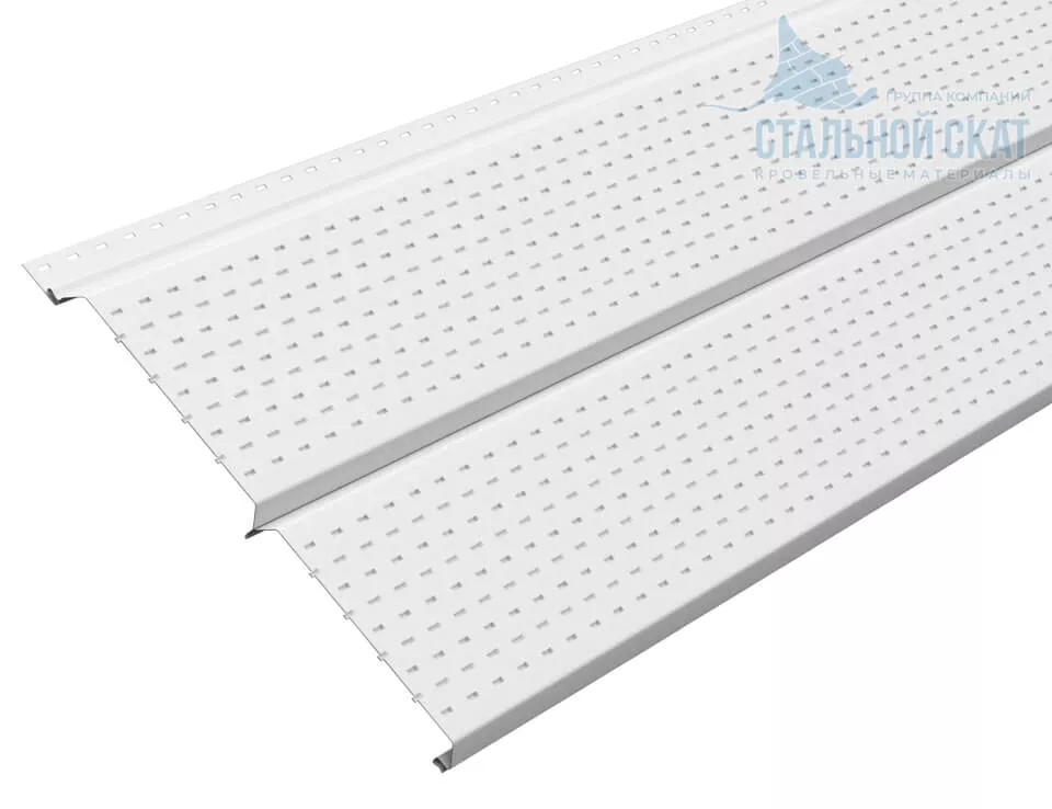 Софит перфор. Lбрус-XL-14х335 (ПЭ-01-9010-0.45) в Егорьевске