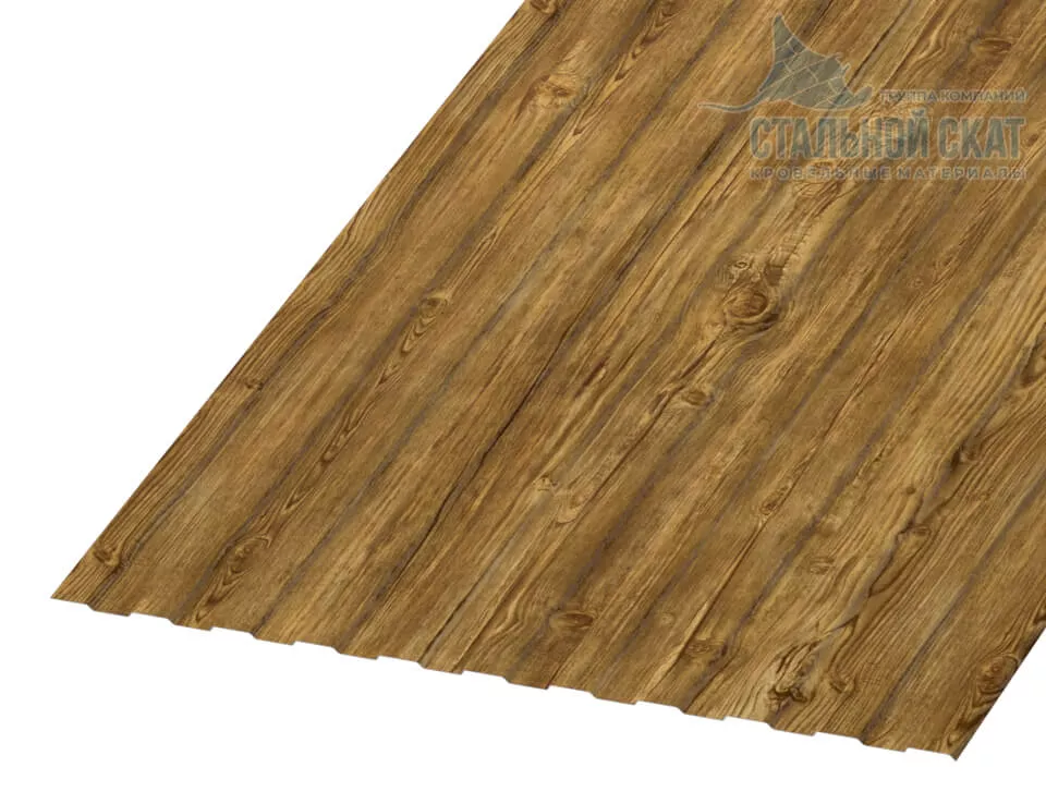 Профнастил С8 х 1150 - A (ECOSTEEL_T_Д-01-ЗолотойДуб-0.5) в Егорьевске