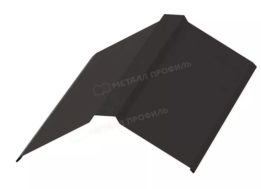 Планка конька плоского 120х120х2000 (VALORI-20-DarkBrown-0.5) в Егорьевске