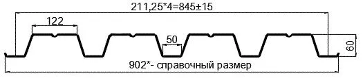 Фото: Профнастил оцинкованный Н60 х 845 (ОЦ-01-БЦ-0.5) в Егорьевске