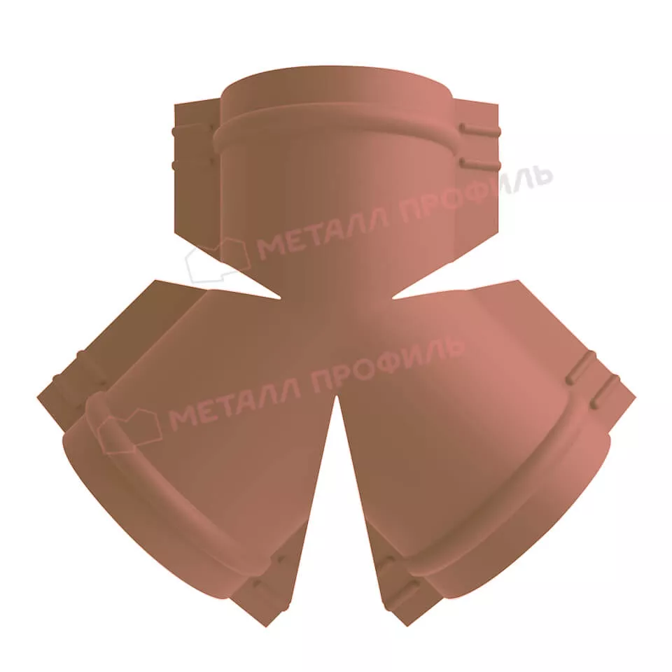 Y-образный тройник для круглого конька R110 (AGNETA-03-CopperCopper-0.5) в Егорьевске