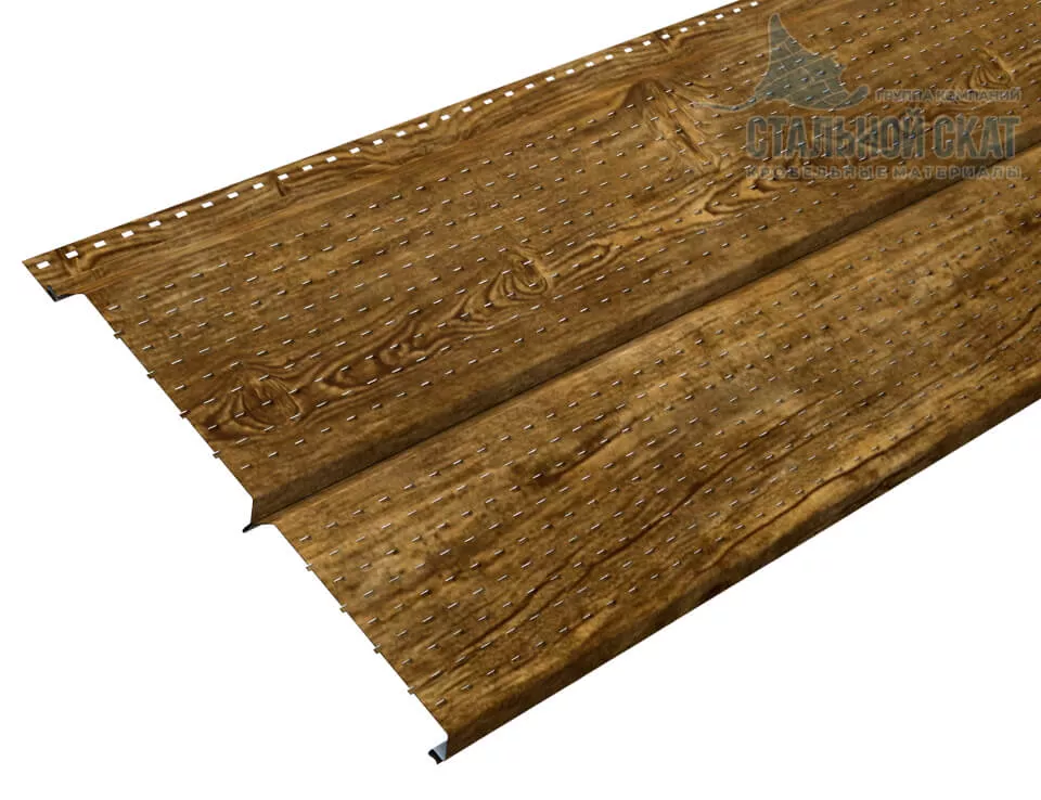 Фото: Софит перфор. Lбрус-XL-14х335 (ECOSTEEL_T-01-ЗолотойДуб-0.5) в Егорьевске