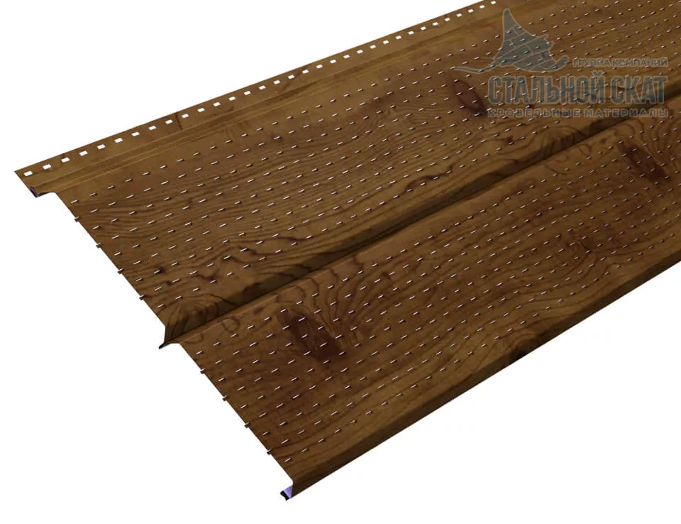 Фото: Софит перфор. Lбрус-XL-14х335 (ECOSTEEL_T-12-Дуб-0.45) в Егорьевске