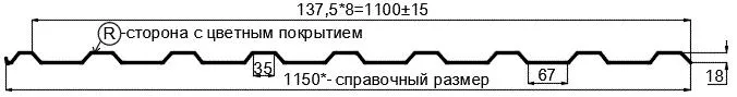Фото: Профнастил МП20 х 1100 - R (ПЭ-01-8017Color-0.4±0.08мм) в Егорьевске