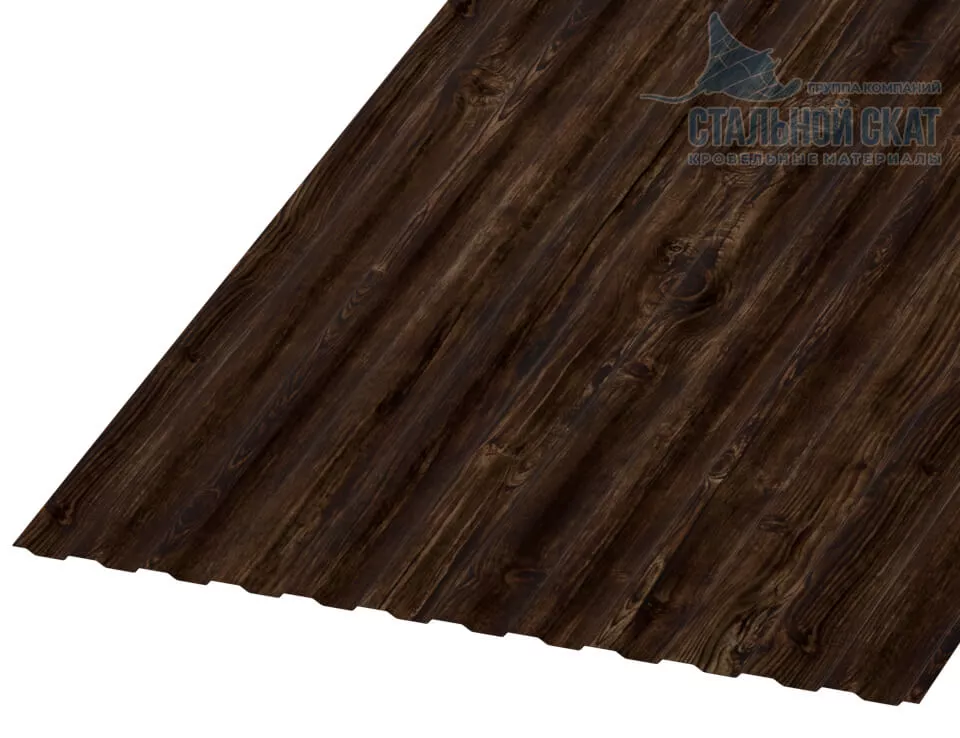 Фото: Профнастил МП10 х 1100 - B (ECOSTEEL_MA_Д-12-Античный Дуб-0.45) в Егорьевске