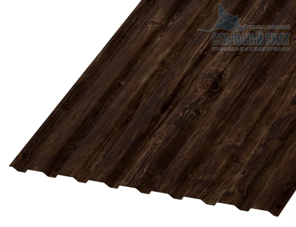 Фото: Профнастил МП20 х 1100 - A (ECOSTEEL_MA_Д-12-Античный Дуб-0.45) в Егорьевске