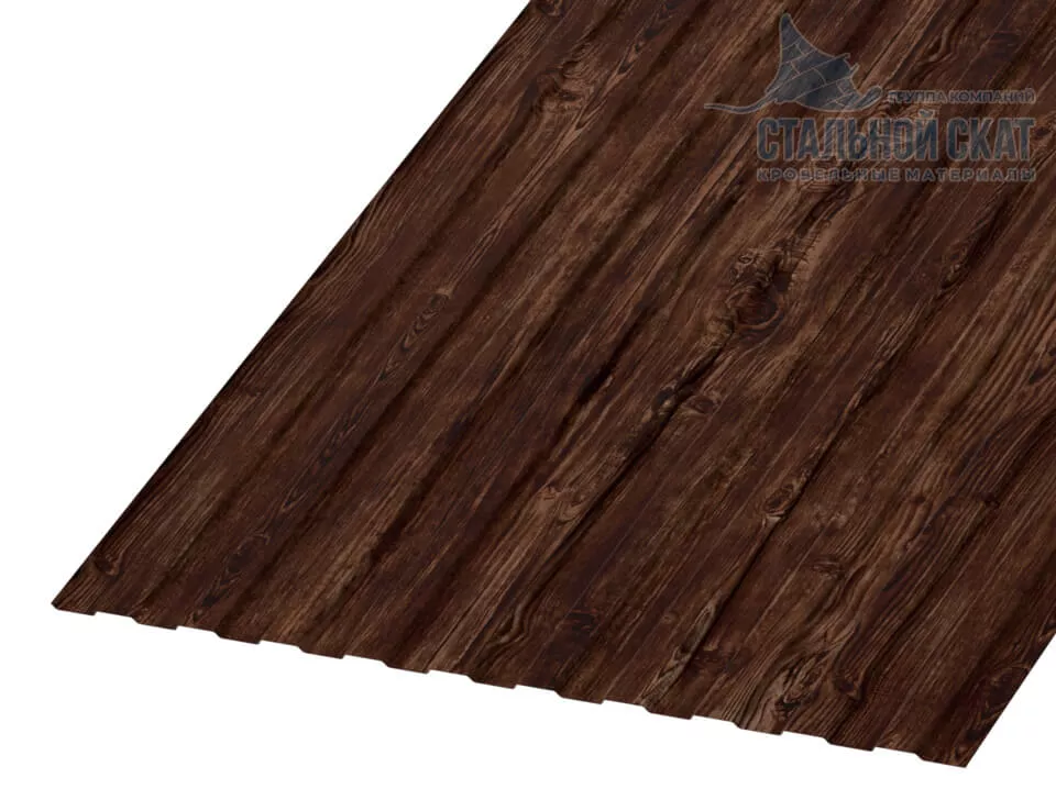 Фото: Профнастил С8 х 1150 - B (ECOSTEEL_MA-01-Бразил. Вишня-0.5) в Егорьевске