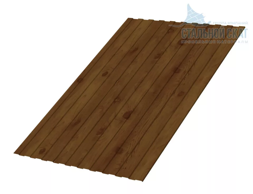 Фото: Профнастил С8 х 1150 - B (ECOSTEEL_T-12-Дуб-0.45) в Егорьевске