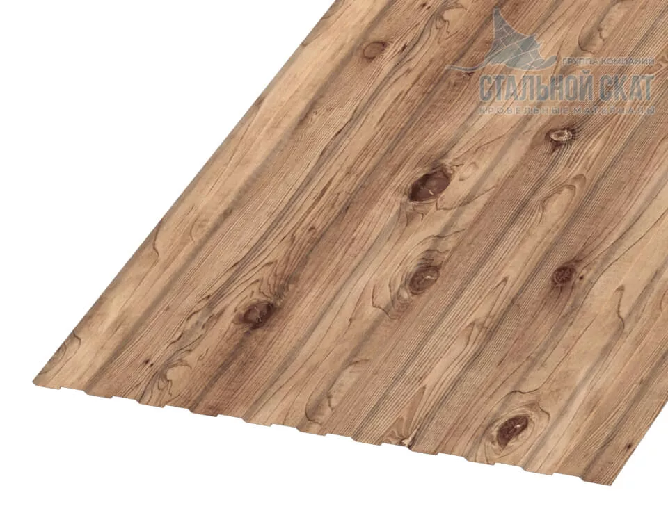 Фото: Профнастил С8 х 1150 - B (ECOSTEEL_T-12-Золотой Орех-0.45) в Егорьевске