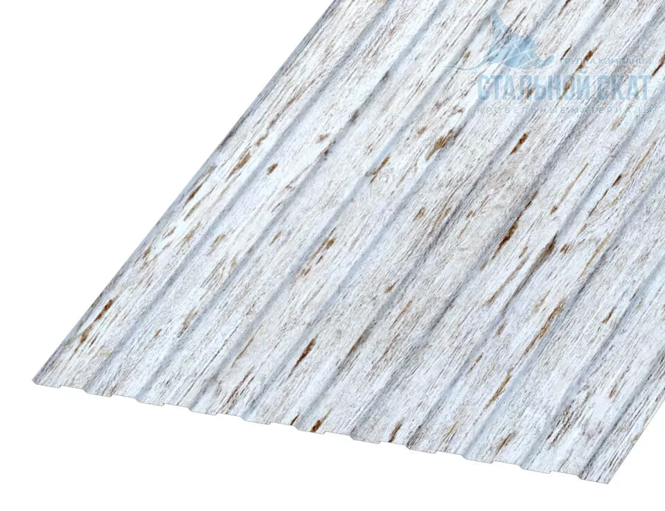 Фото: Профнастил С8 х 1150 - B (ECOSTEEL_MA-01-Беленый дуб-0.5) в Егорьевске