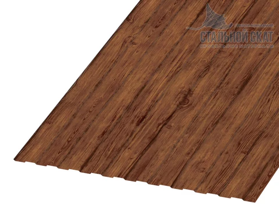 Фото: Профнастил С8 х 1150 - B (ECOSTEEL-01-Мореный дуб-0.5) в Егорьевске