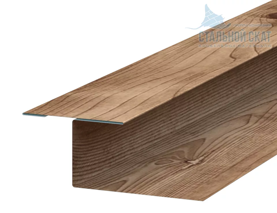 Фото: Планка стыковочная универсальная Woodstock 50х30х3000 (ECOSTEEL_T-12-Золотой Орех-0.45) в Егорьевске