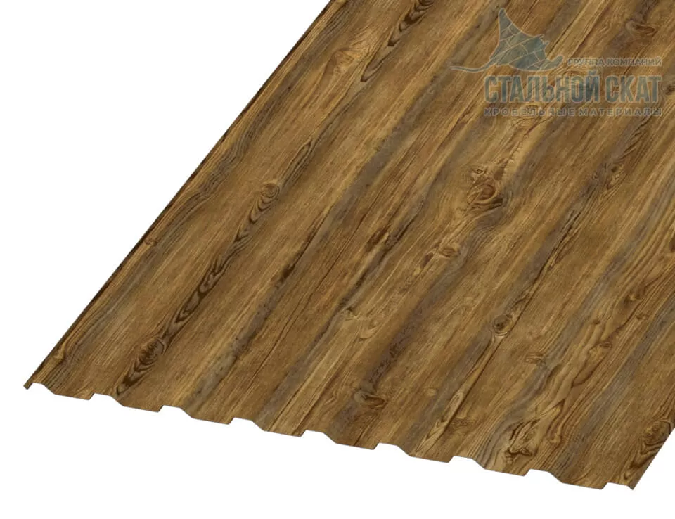 Профнастил МП20 х 1100 - R (ECOSTEEL_T_Д-01-ЗолотойДуб-0.5) в Егорьевске