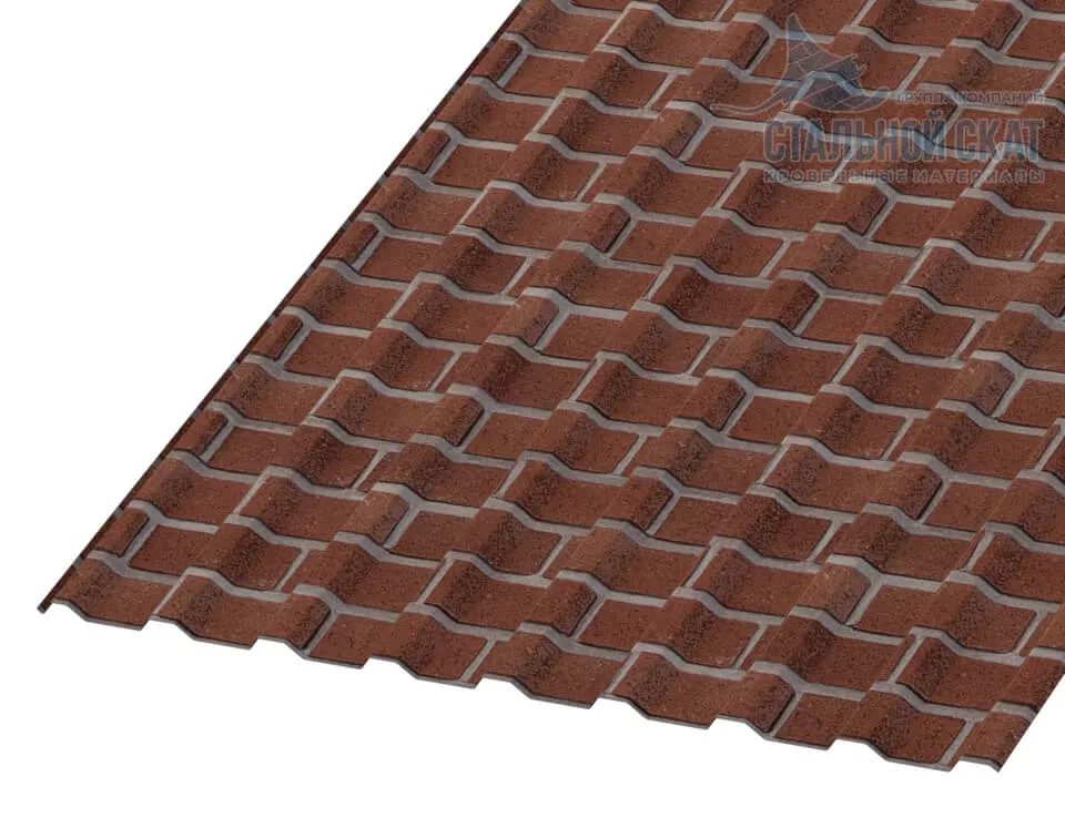 Фото: Профнастил МП20 х 1100 - R (ECOSTEEL-01-Кирпич-0.5) в Егорьевске