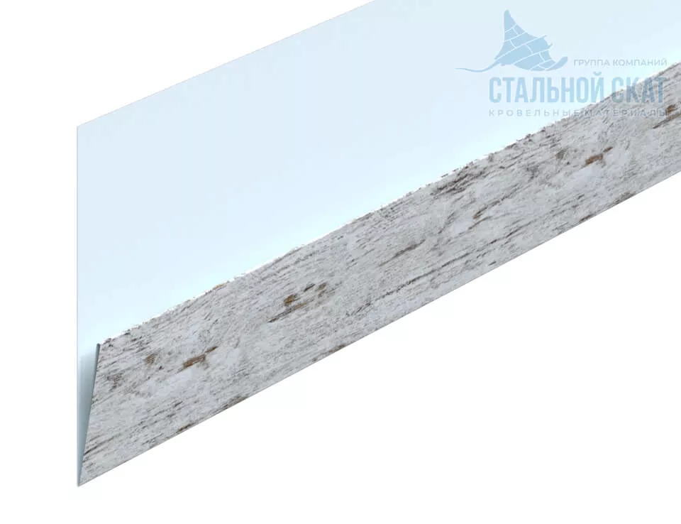 Фото: Планка начальная Lбрус-XL 20х50х3000 (ECOSTEEL_MA-01-Беленый Дуб-0.5) в 