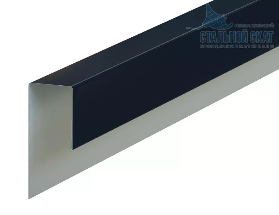 Фото: Планка J-профиль 24х18х3000 (VALORI-20-DarkGrey-0.5) в 