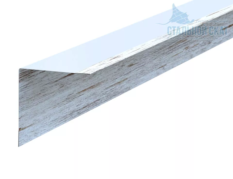 Фото: Планка угла внутреннего 50х50х3000 (ECOSTEEL_MA-01-Беленый Дуб-0.5) в Егорьевске