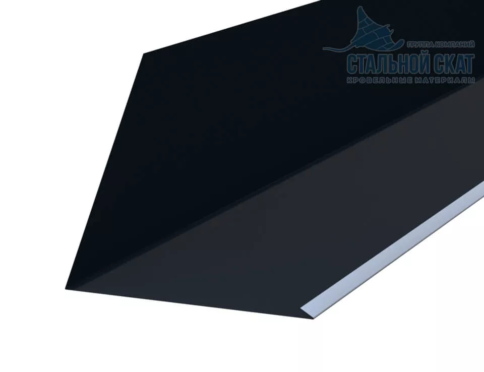 Фото: Планка примыкания верхняя к трубе FASTCLICK 250х240х2000 (VALORI-20-DarkGrey-0.5) в 
