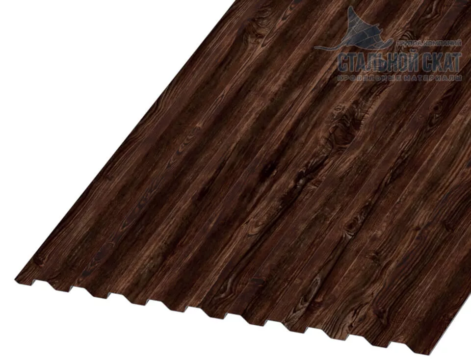 Профнастил С21 х 1000 - B (ECOSTEEL_MA-01-Бразил. Вишня-0.5) в Егорьевске