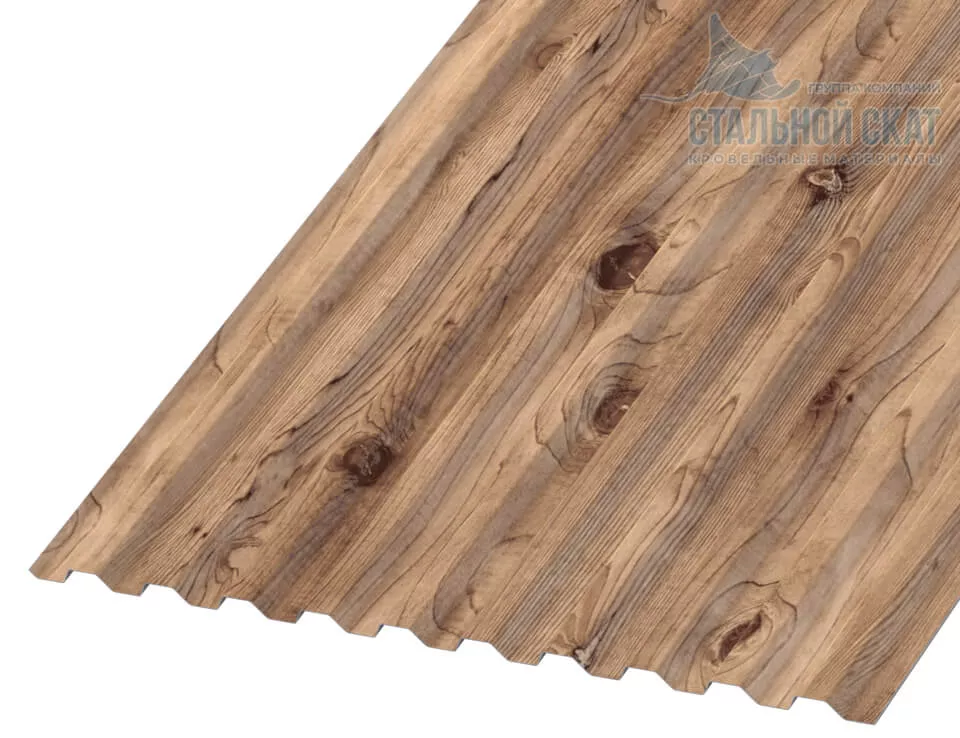 Фото: Профнастил С21 х 1000 - B (ECOSTEEL_T-12-Золотой Орех-0.45) в Егорьевске