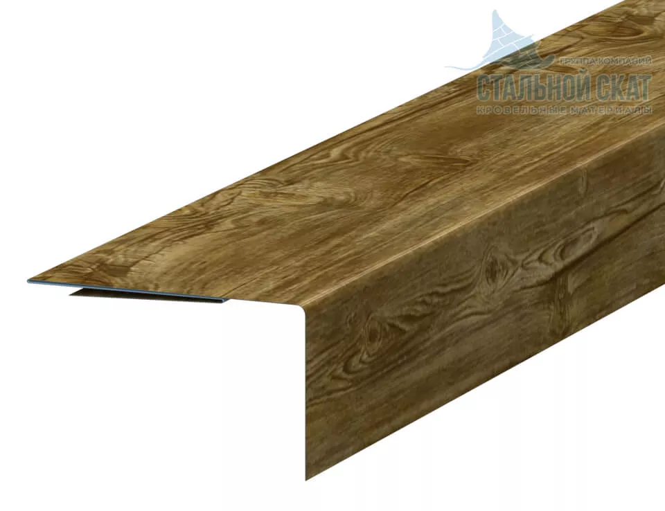 Фото: Планка аквилона малая 35х20х3000 (ECOSTEEL_T-01-ЗолотойДуб-0.5) в 