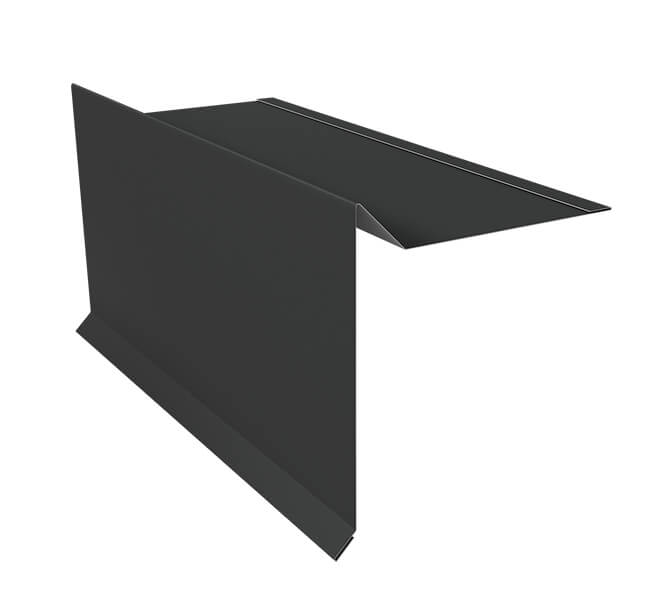 Планка ветровая с отгибом для мягкой кровли 100х20х70 0,5 Satin с пленкой RAL 7016 антрацитово-серый