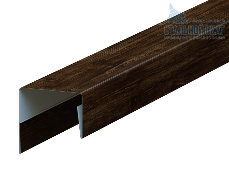 Планка П-образная 23х22х2000 (ECOSTEEL_MA-12-Античный Дуб-0.45)