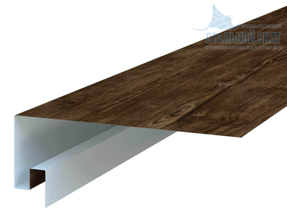 Планка откоса сложная 3D 245х75х3000 (ECOSTEEL_MA-01-МореныйДуб-0.5)