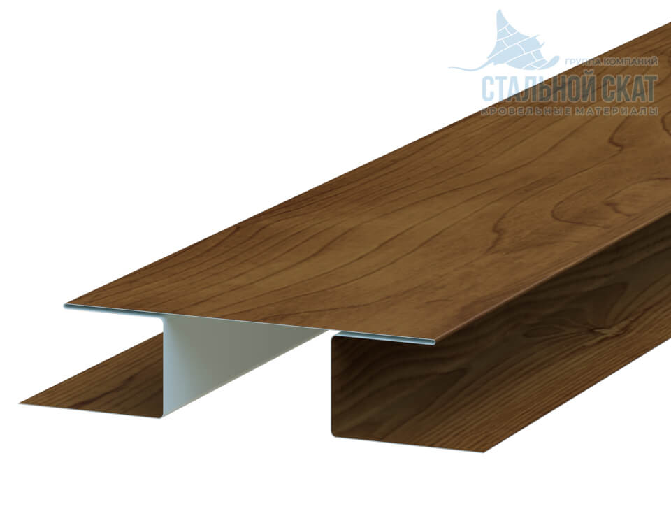 Планка стыковочная сложная 75х3000 (ECOSTEEL_T-12-Дуб-0.45)