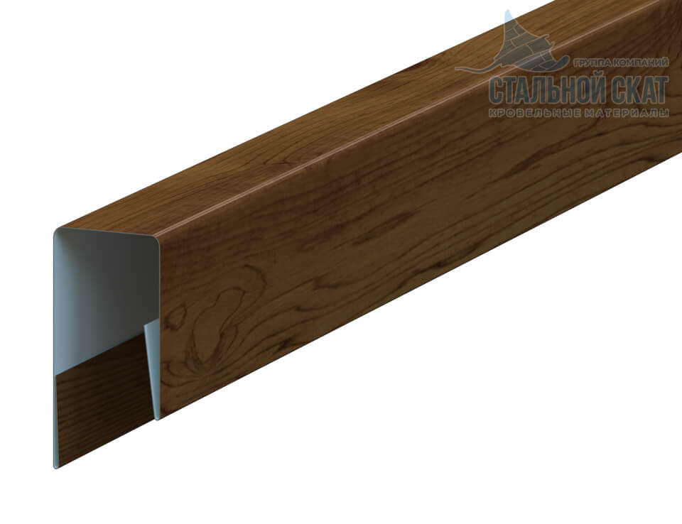 Планка П-образная 13х27х2000 (ECOSTEEL_T-12-Дуб-0.45)