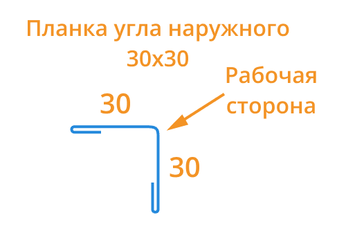 Планка угла наружного 30х30х2000 (VikingMP-01-7016-0.45)