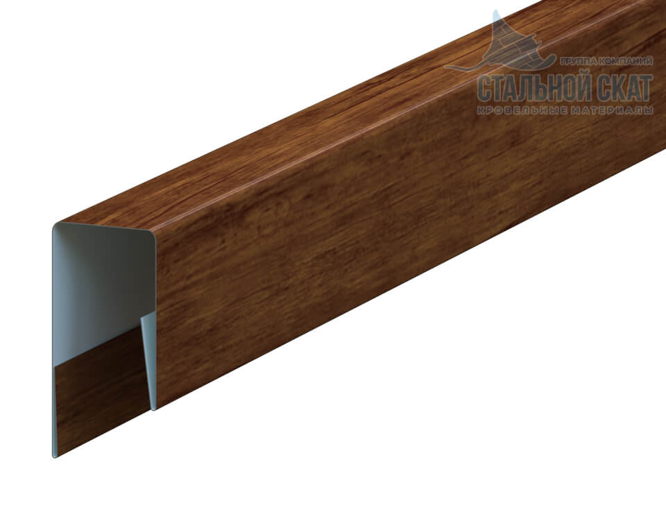 Планка П-образная 13х27х2000 (ECOSTEEL-01-МореныйДуб-0.5)