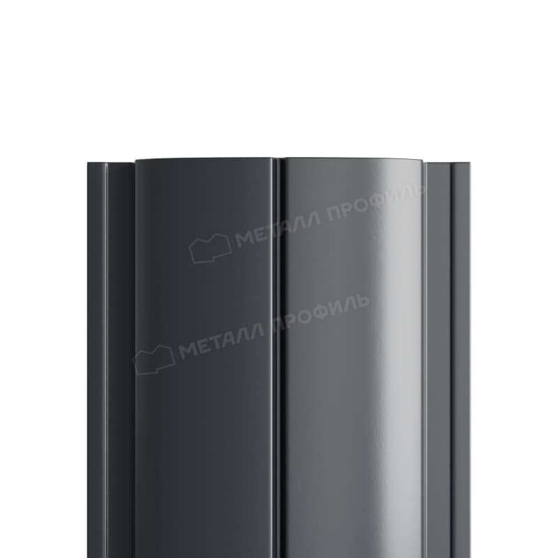 Штакетник металлический МП ELLIPSE-T 19х126 Двусторонний (ПЭ_МА_Д-01-7024\7024-0.4±0.08мм).